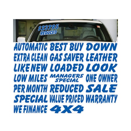 Ez Line Blue & White Die Cut Slogans: Gas Saver Pk 268-GAS